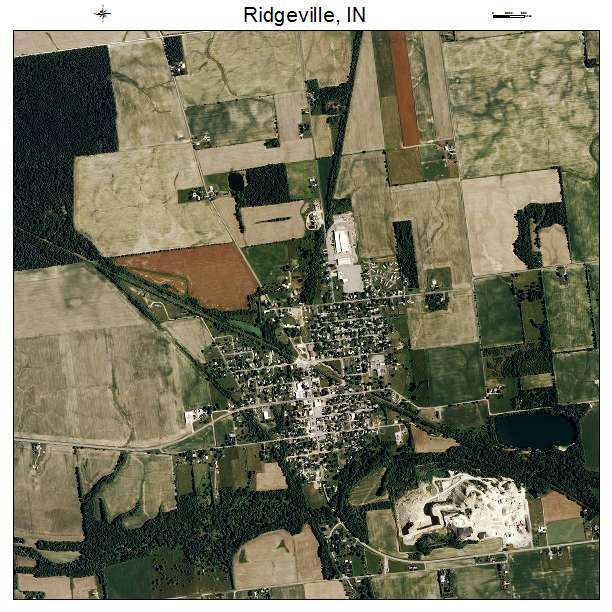 Ridgeville, IN air photo map