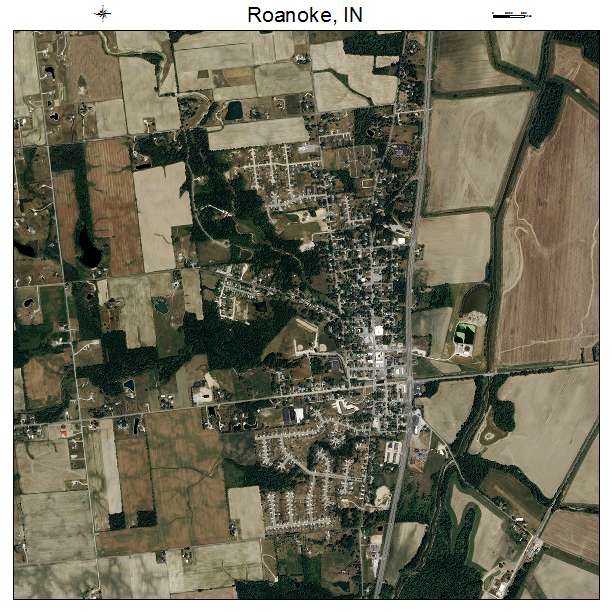 Roanoke, IN air photo map