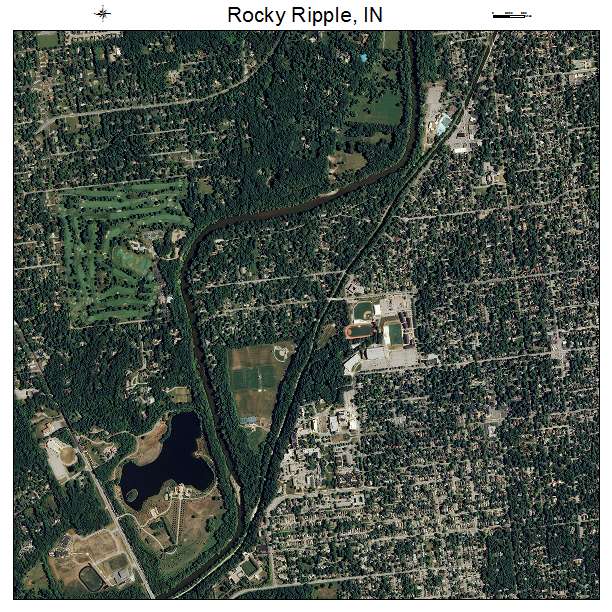 Rocky Ripple, IN air photo map