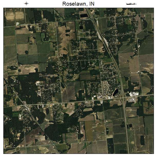 Roselawn, IN air photo map