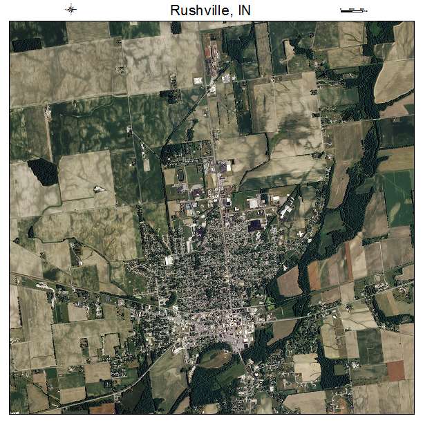 Rushville, IN air photo map