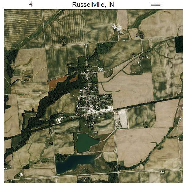 Russellville, IN air photo map
