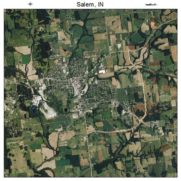 Salem, IN air photo map