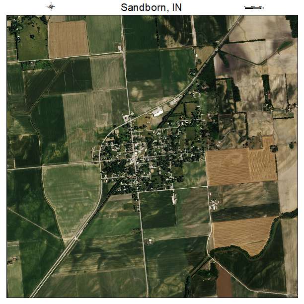 Sandborn, IN air photo map