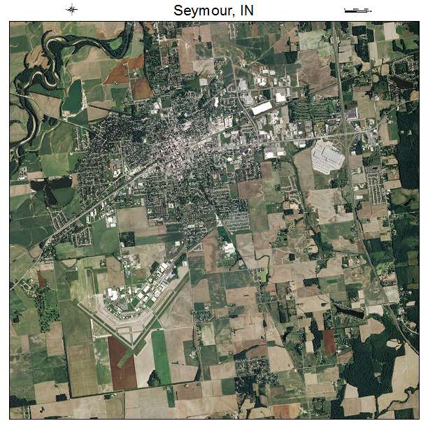 Seymour, IN air photo map