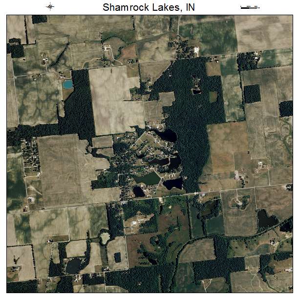 Shamrock Lakes, IN air photo map