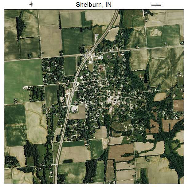 Shelburn, IN air photo map