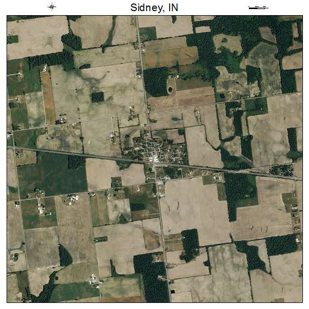 Sidney, IN air photo map