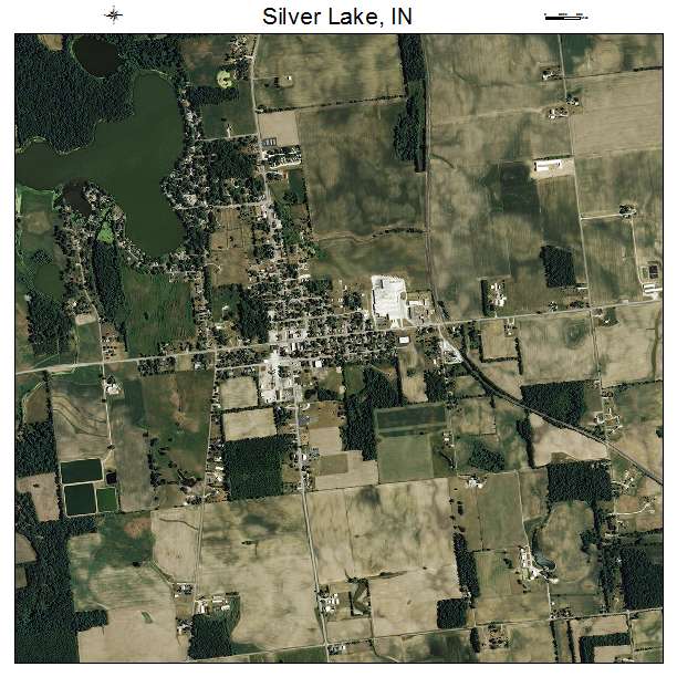 Silver Lake, IN air photo map