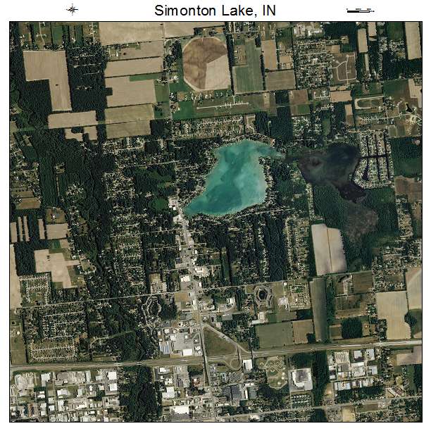 Simonton Lake, IN air photo map
