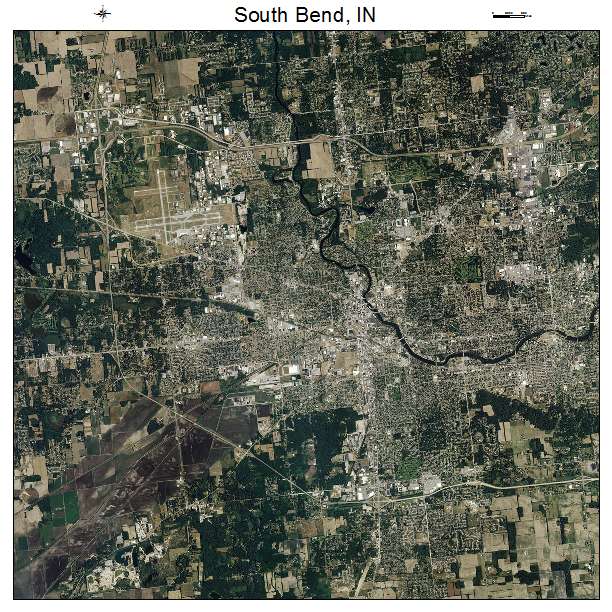 South Bend, IN air photo map