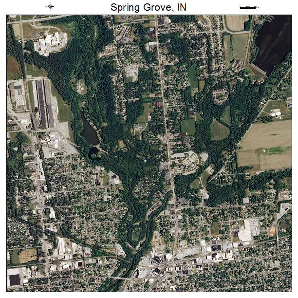Spring Grove, IN air photo map