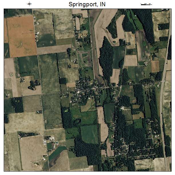 Springport, IN air photo map