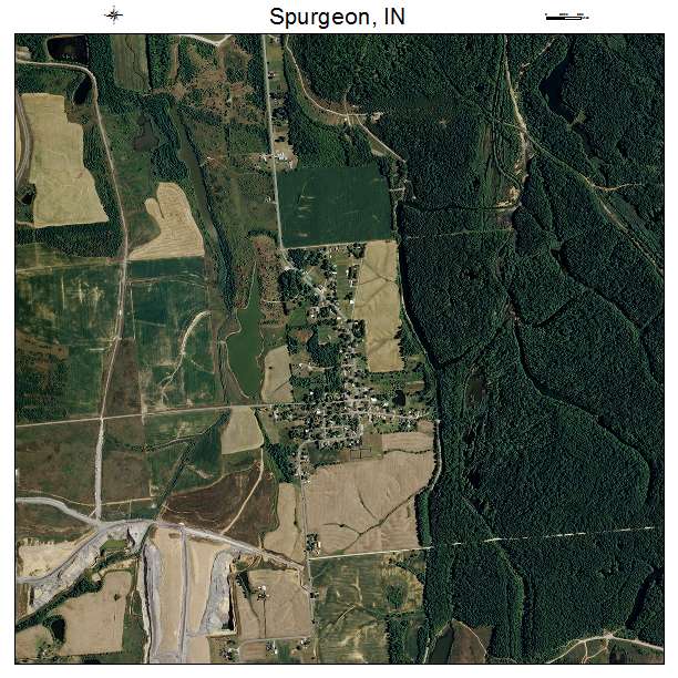 Spurgeon, IN air photo map