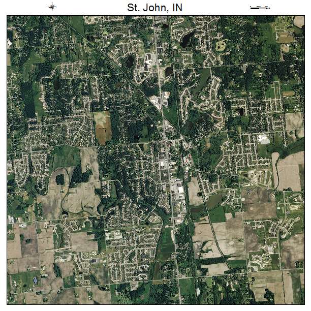 St John, IN air photo map