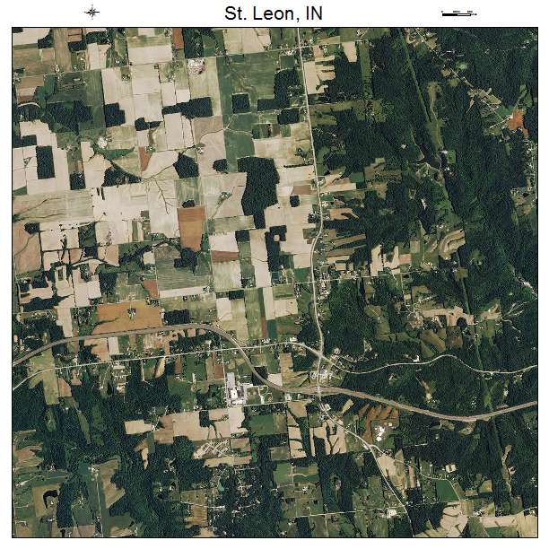 St Leon, IN air photo map