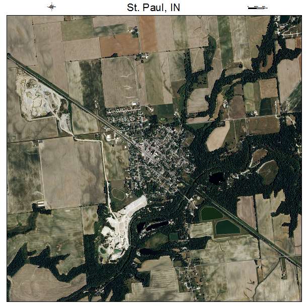 St Paul, IN air photo map