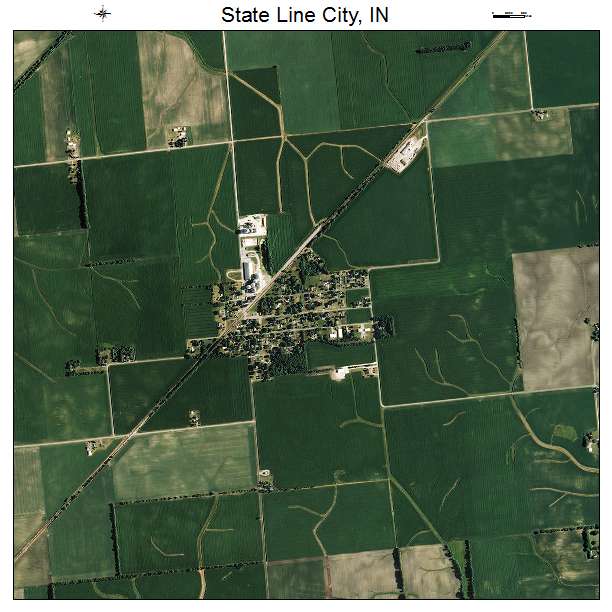 State Line City, IN air photo map