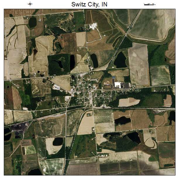 Switz City, IN air photo map