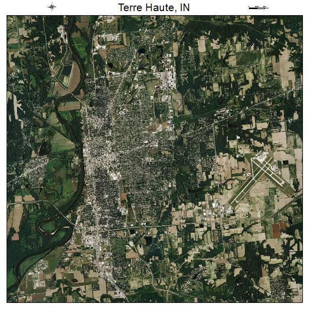 Terre Haute, IN air photo map