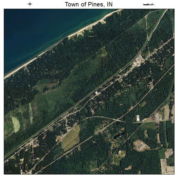 Town of Pines, IN air photo map