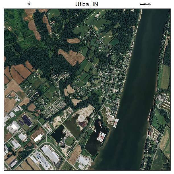 Utica, IN air photo map