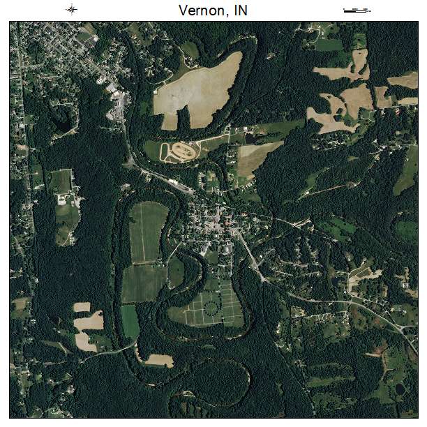 Vernon, IN air photo map