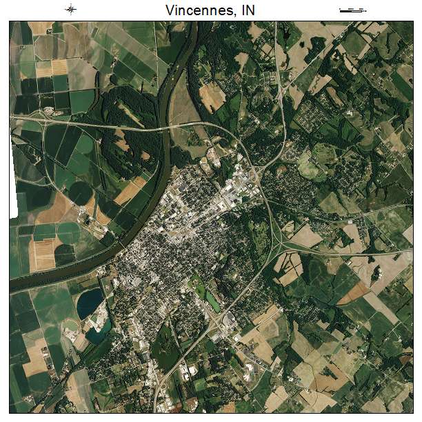 Vincennes, IN air photo map