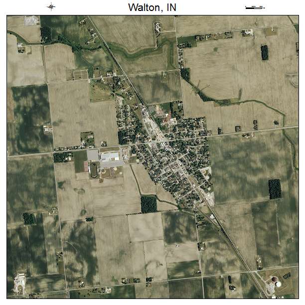 Walton, IN air photo map
