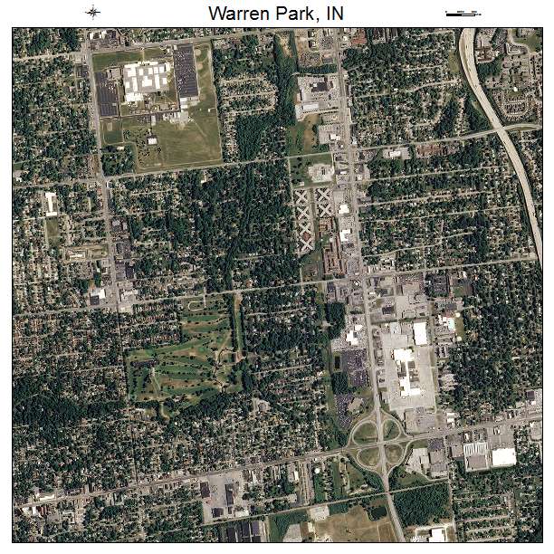 Warren Park, IN air photo map