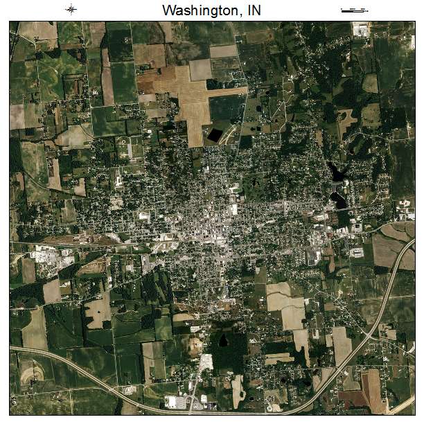 Washington, IN air photo map
