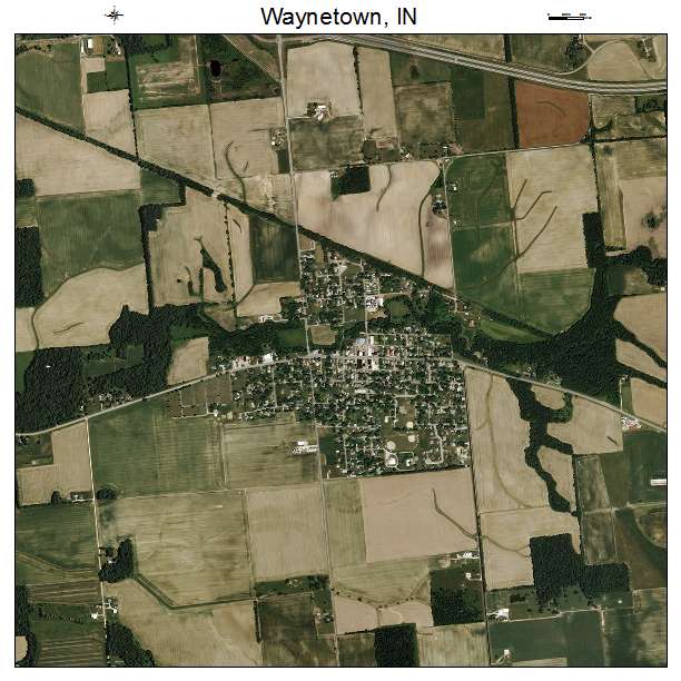 Waynetown, IN air photo map