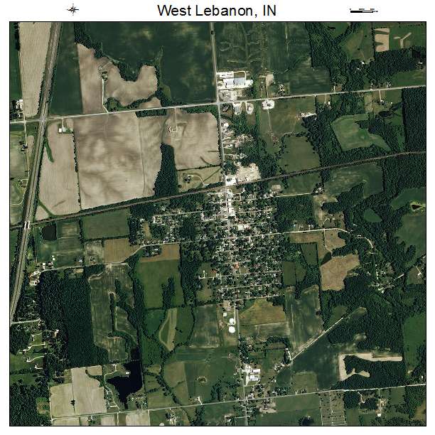 West Lebanon, IN air photo map