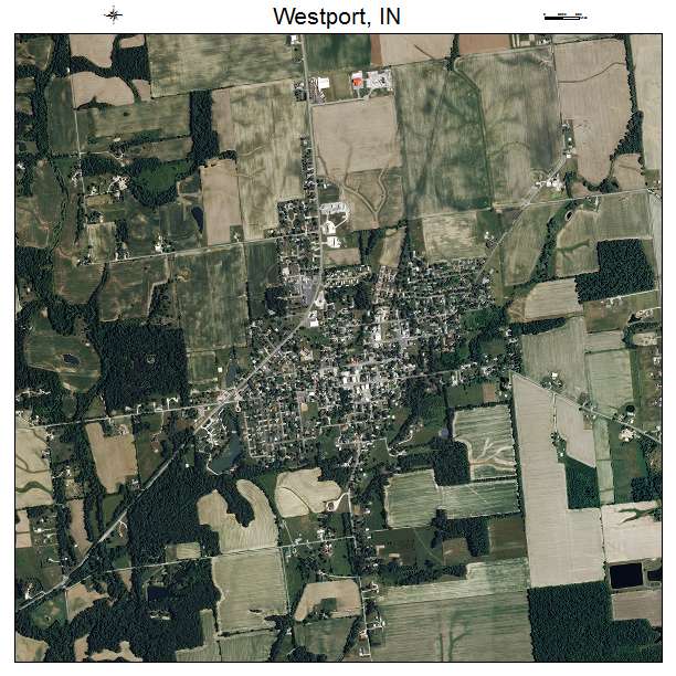 Westport, IN air photo map