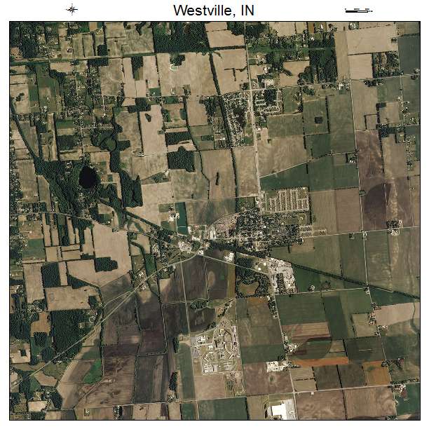 Westville, IN air photo map