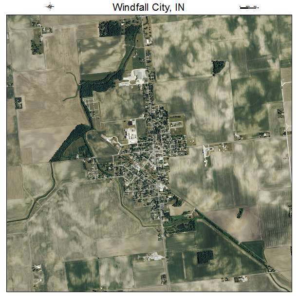 Windfall City, IN air photo map