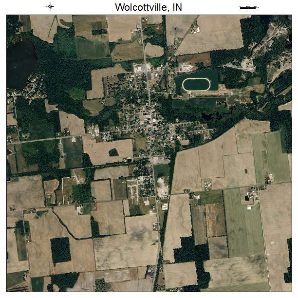 Wolcottville, IN air photo map