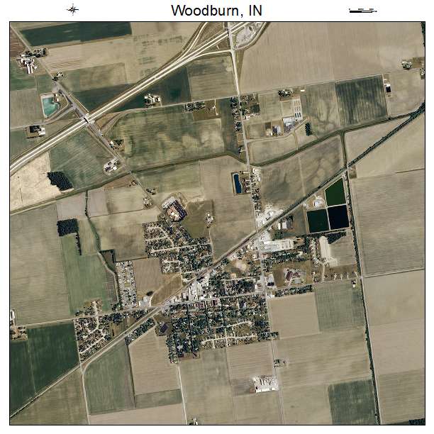 Woodburn, IN air photo map