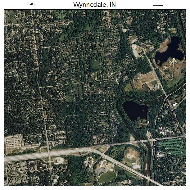 Wynnedale, IN air photo map