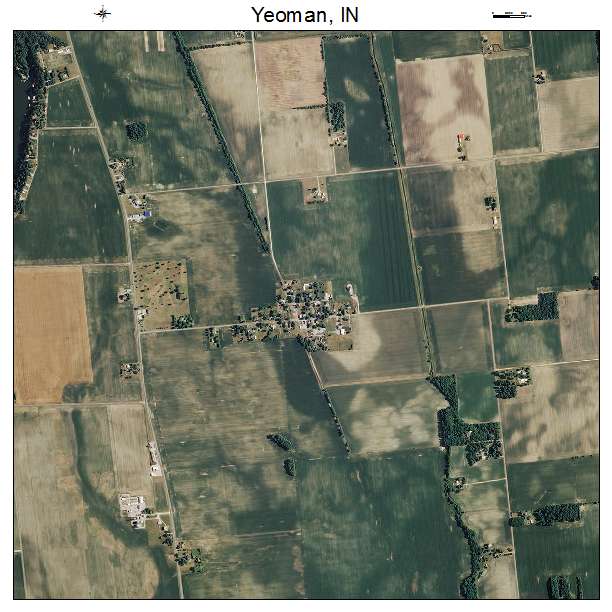 Yeoman, IN air photo map