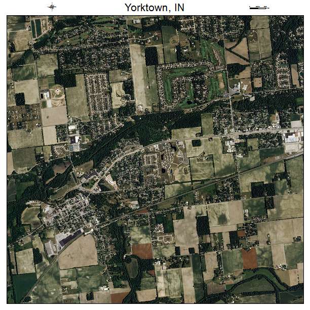 Yorktown, IN air photo map