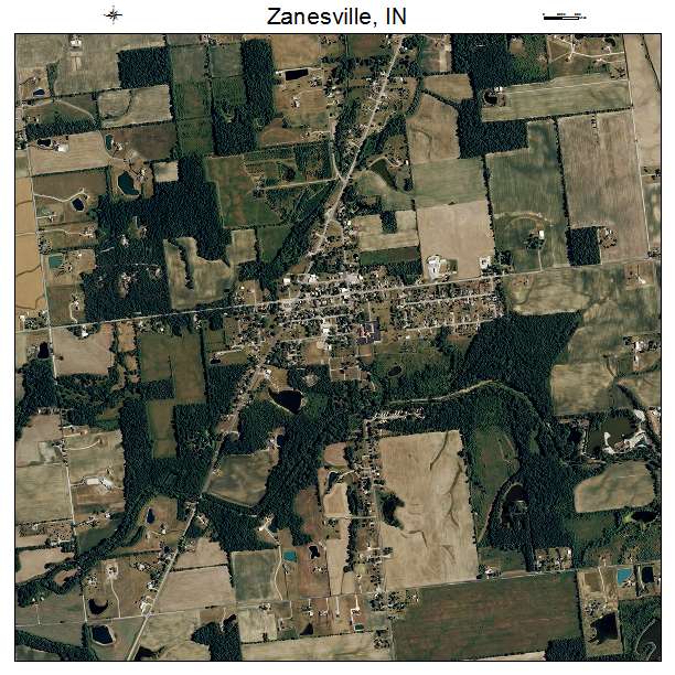 Zanesville, IN air photo map