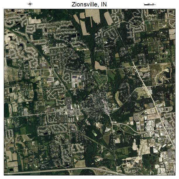 Zionsville, IN air photo map