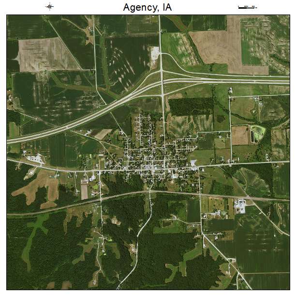 Agency, IA air photo map