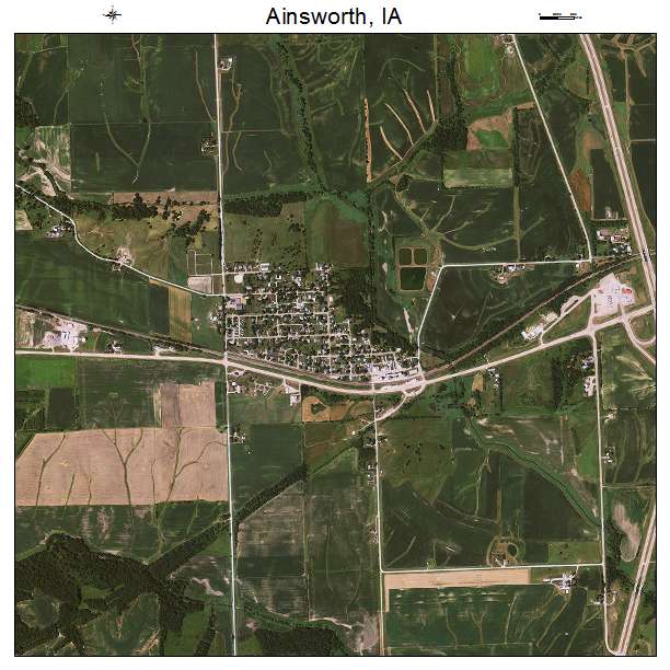 Ainsworth, IA air photo map