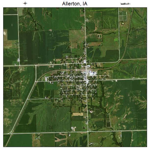 Allerton, IA air photo map