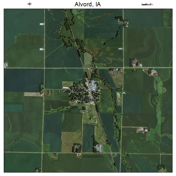 Alvord, IA air photo map