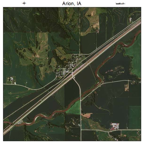 Arion, IA air photo map