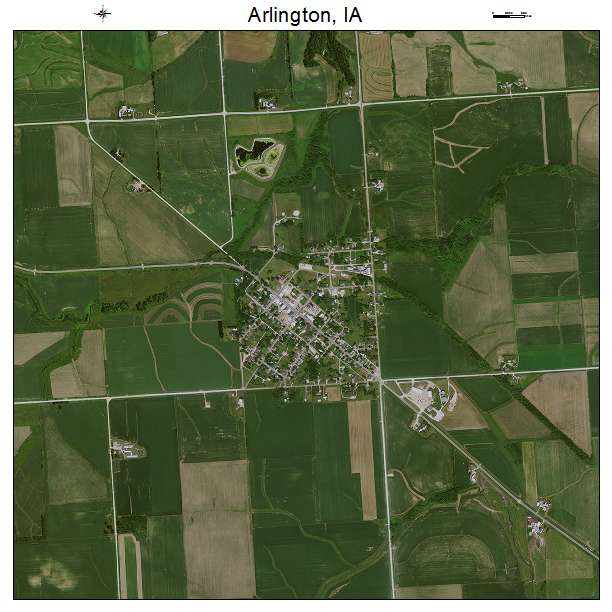 Arlington, IA air photo map