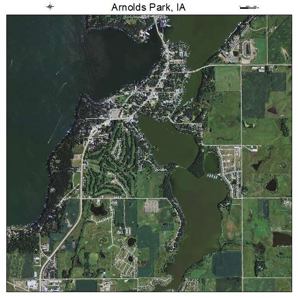 Arnolds Park, IA air photo map